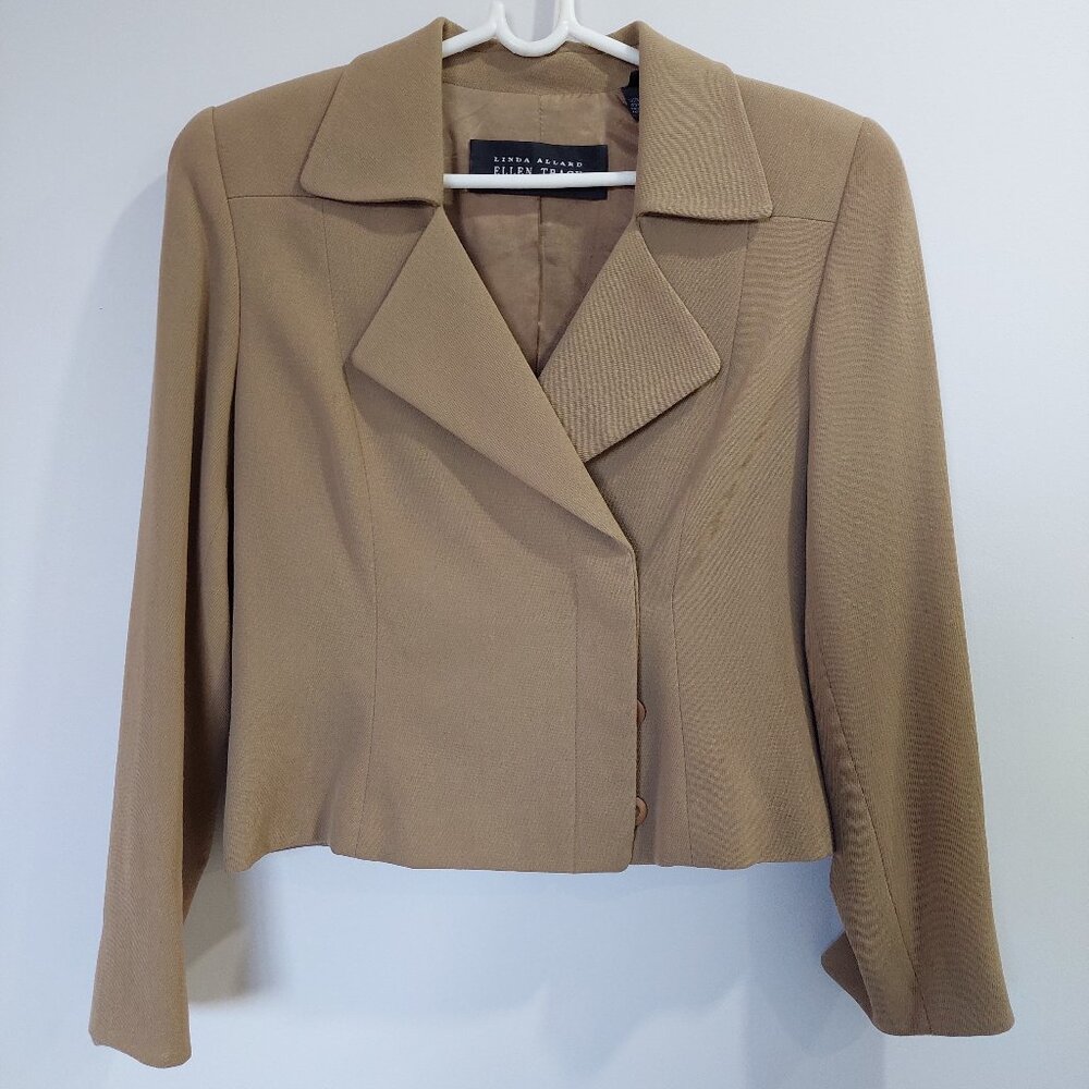 Linda Allard Ellen Tracy Women's Size 6 Beige 100% Wool Blazer